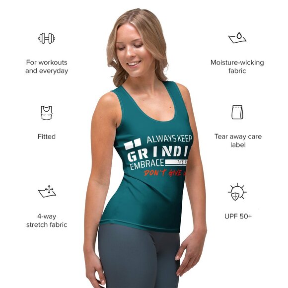 NWT - XS to XL - All-Over Print Women's Tank Top Premium Athleisure Active Wear - Picture 2 of 14